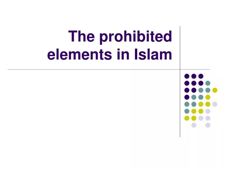 the prohibited elements in islam