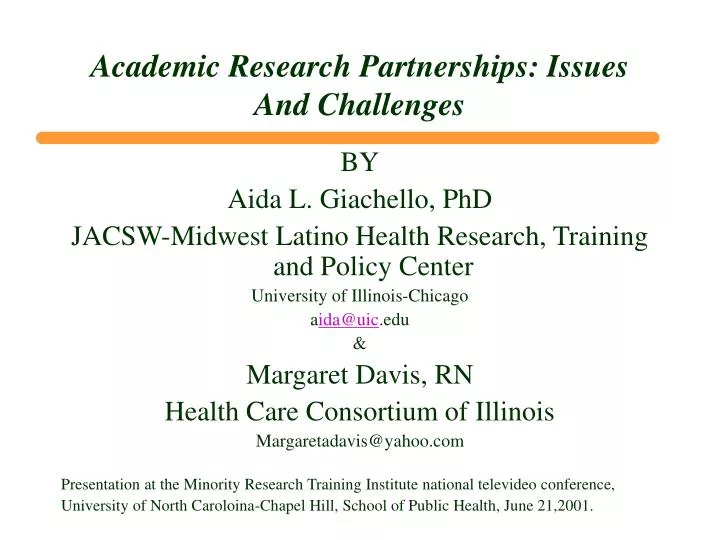 academic research partnerships issues and challenges