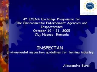 4 th ECENA Exchange Programme for The Environmental Enforcement Agencies and Inspectorates