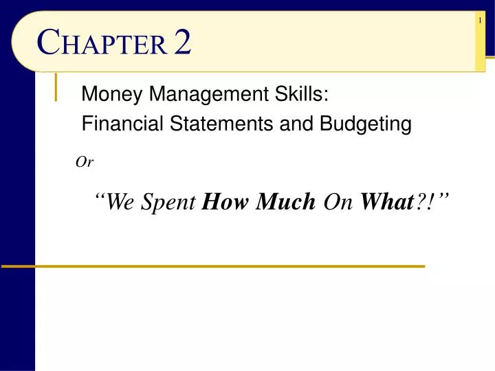 money management skills financial statements and budgeting