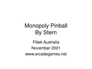 Monopoly Pinball By Stern