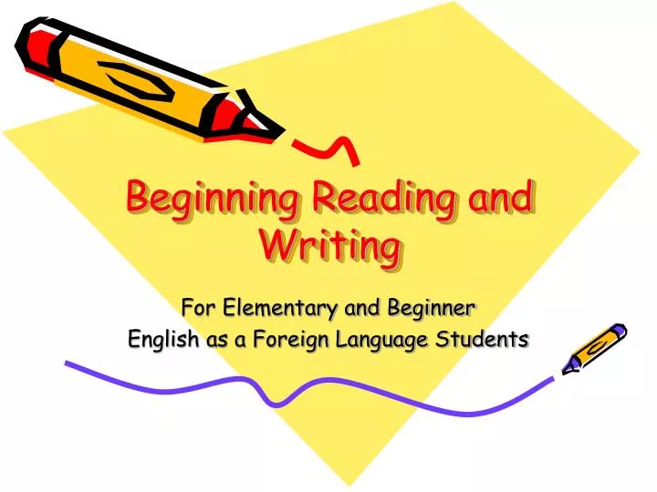 beginning reading and writing