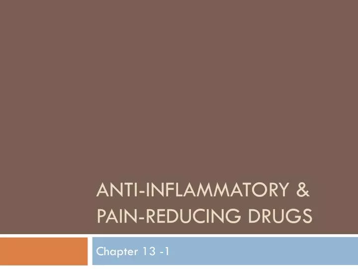 anti inflammatory pain reducing drugs