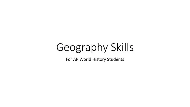 geography skills