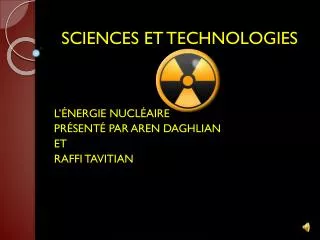 sciences et technologies