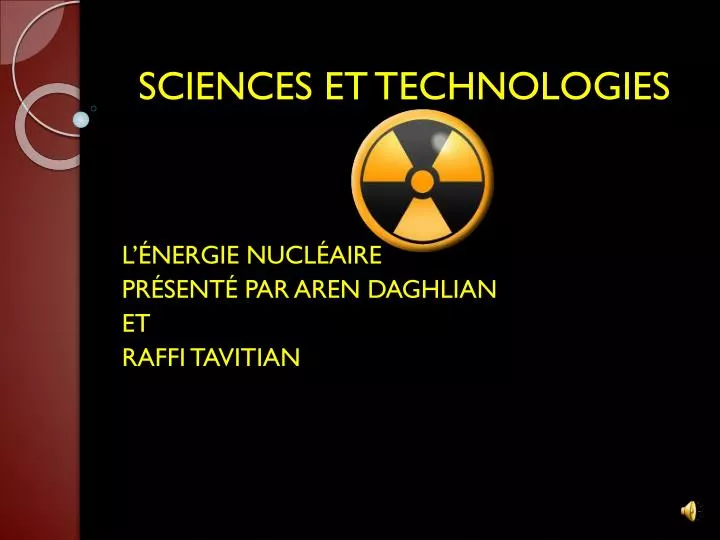 sciences et technologies