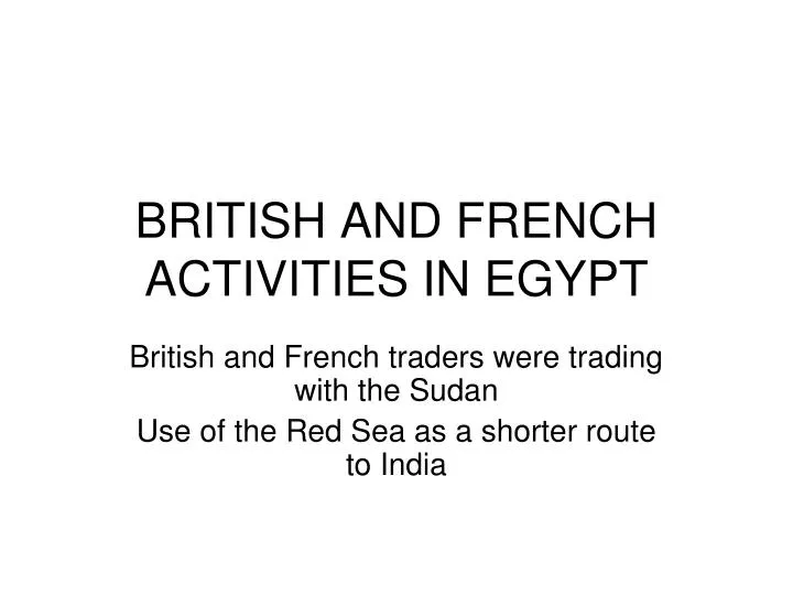 british and french activities in egypt
