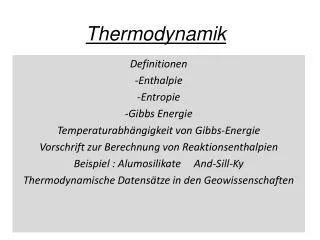 thermodynamik