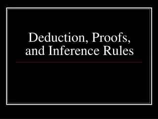 Deduction, Proofs, and Inference Rules