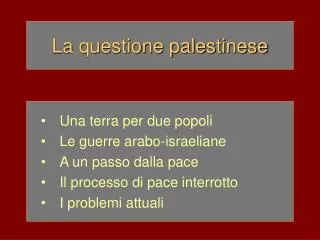 la questione palestinese