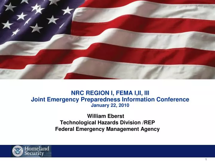 nrc region i fema i ii iii joint emergency preparedness information conference january 22 2010