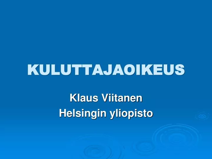 kuluttajaoikeus