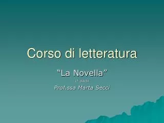corso di letteratura