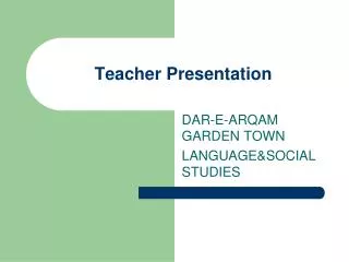 teacher presentation