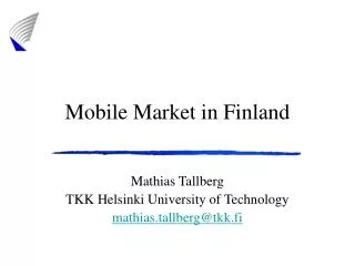 Mobile Market in Finland