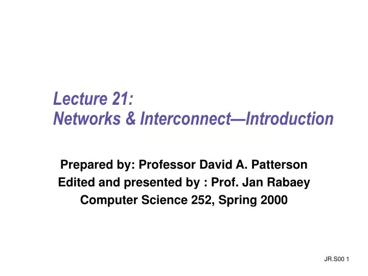 lecture 21 networks interconnect introduction