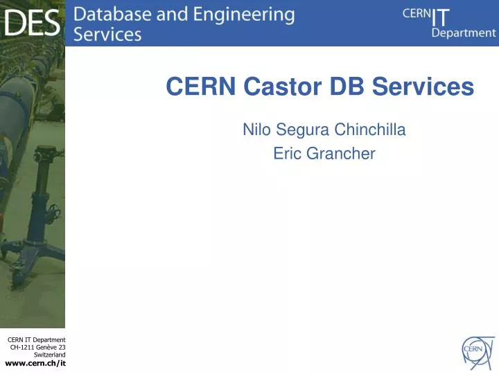 cern castor db services