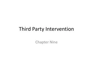 Third Party Intervention