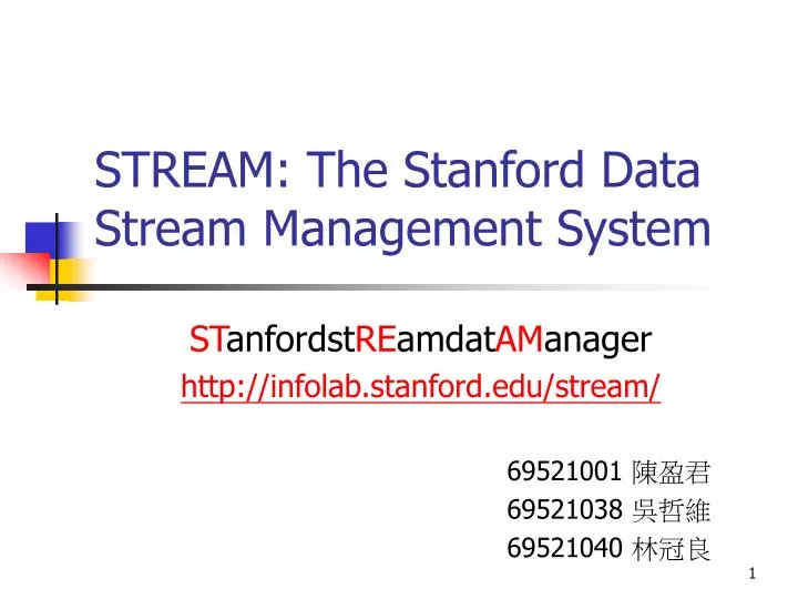 stream the stanford data stream management system