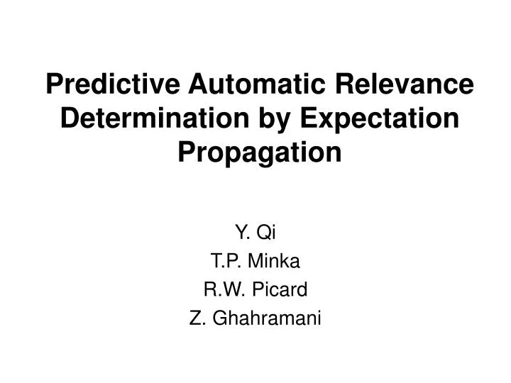 predictive automatic relevance determination by expectation propagation