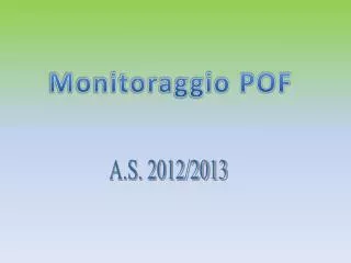 monitoraggio pof