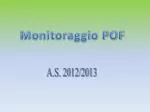 Monitoraggio POF - slide 1