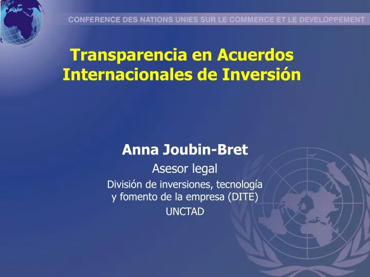 transparencia en acuerdos internacionales de inversi n