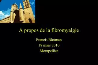 a propos de la fibromyalgie