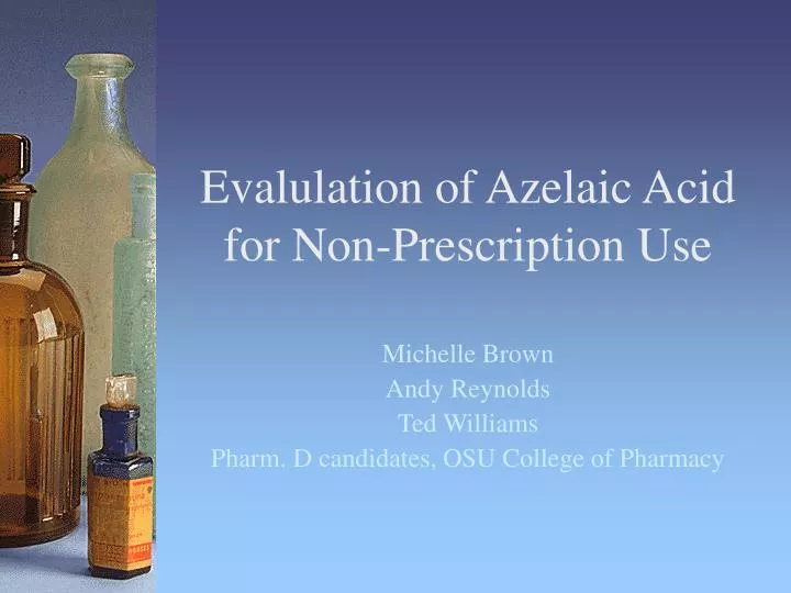 evalulation of azelaic acid for non prescription use