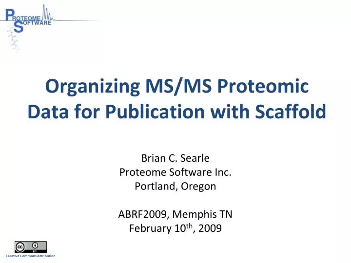 organizing ms ms proteomic data for publication with scaffold