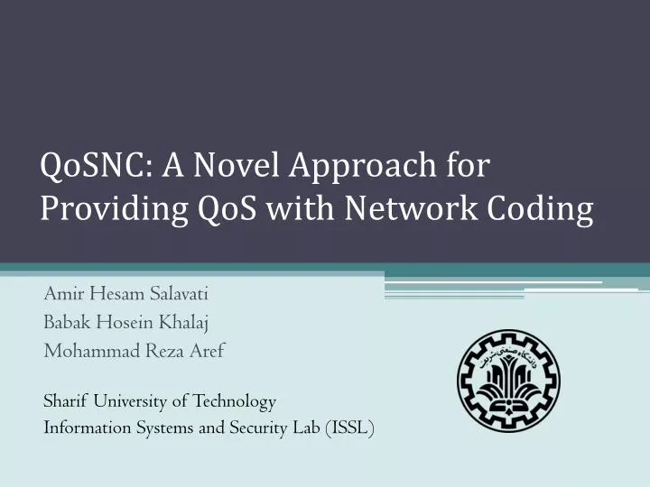 qosnc a novel approach for providing qos with network coding