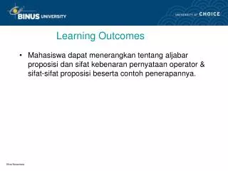 learning outcomes