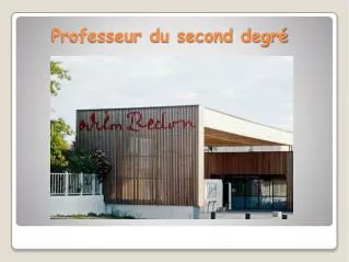 professeur du second degr