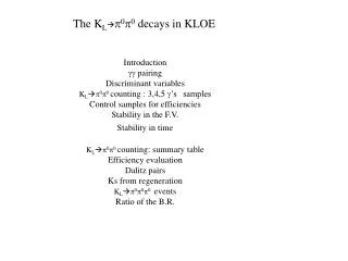 The K L ? p 0 p 0 decays in KLOE