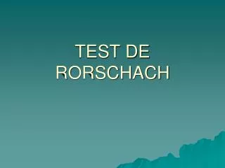 test de rorschach