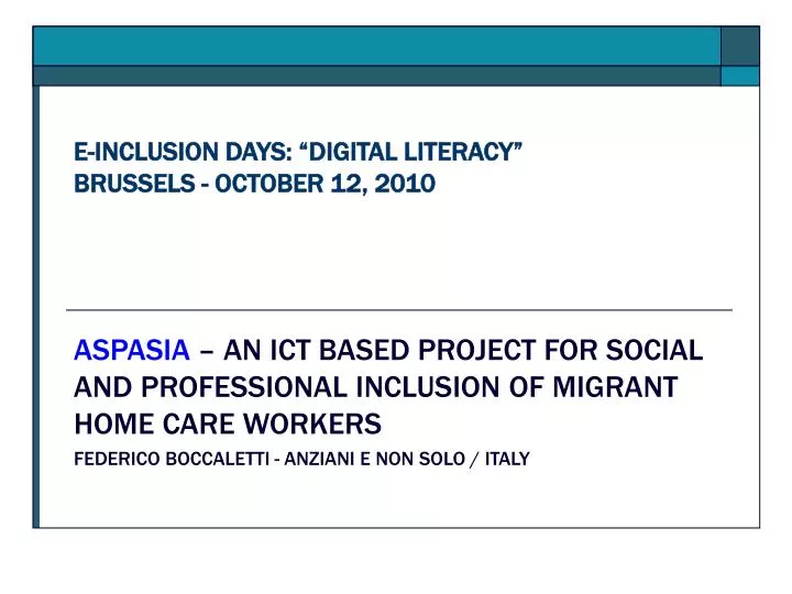 e inclusion days digital literacy brussels october 12 2010