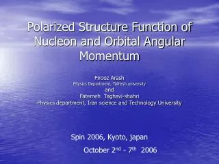 Polarized Structure Function of Nucleon and Orbital Angular Momentum