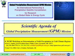 WCRP Workshop on Determination of Solid Precipitation in Cold Climate Regions