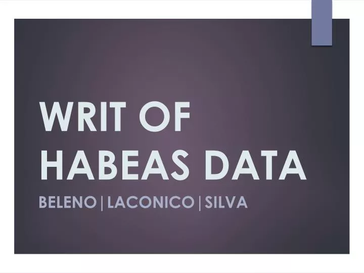 writ of habeas data