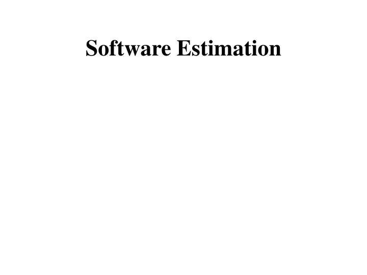 software estimation