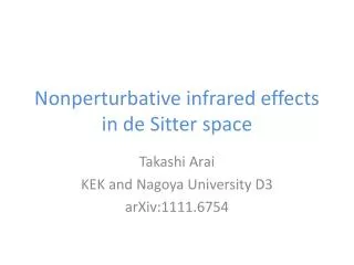 nonperturbative infrared effects in de sitter space