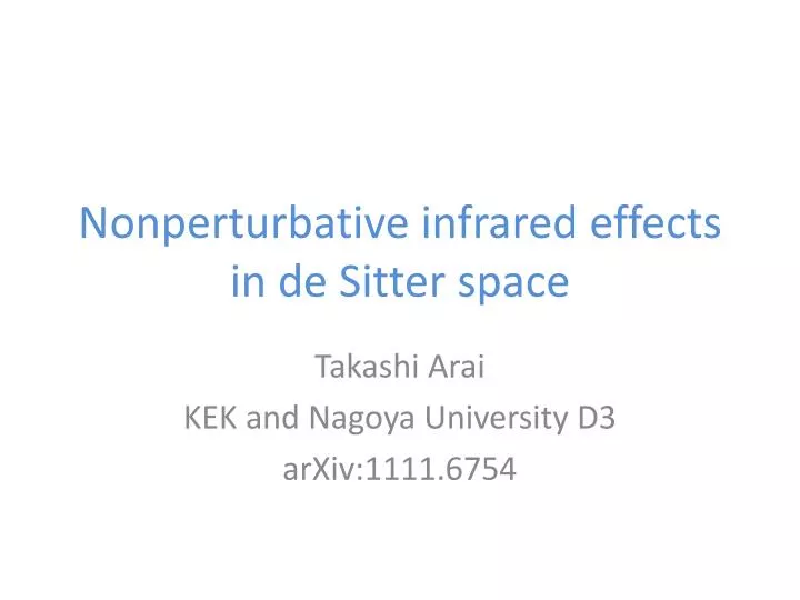 nonperturbative infrared effects in de sitter space