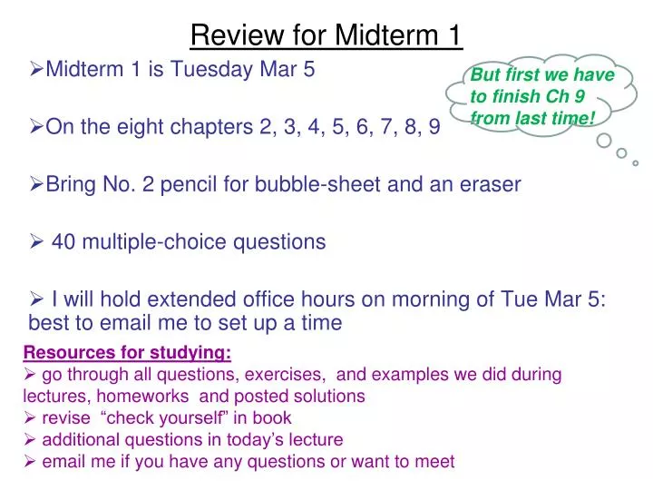 review for midterm 1