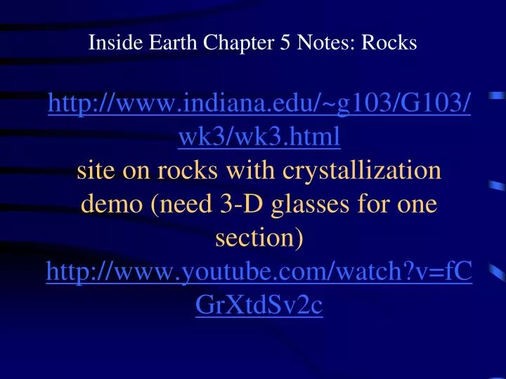 inside earth chapter 5 notes rocks