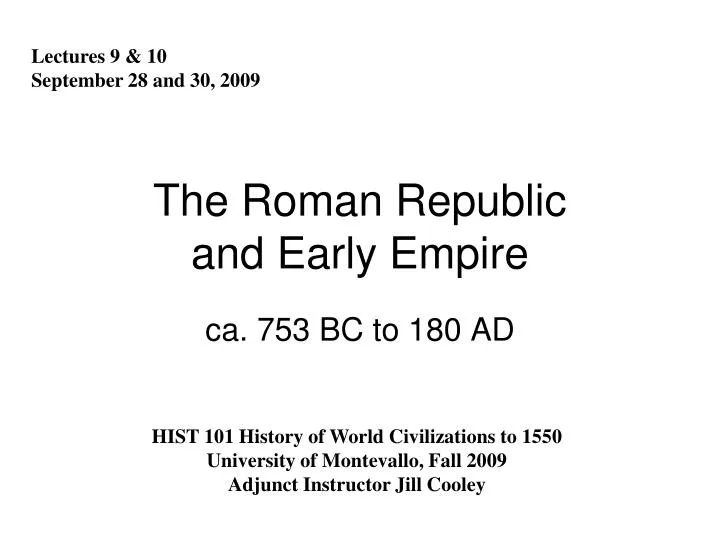 the roman republic and early empire