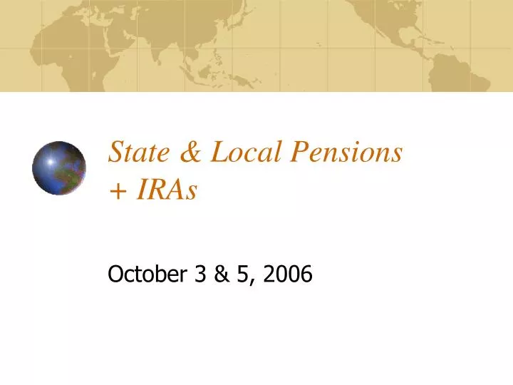 state local pensions iras