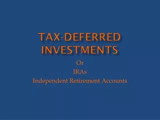 tax deferred investments