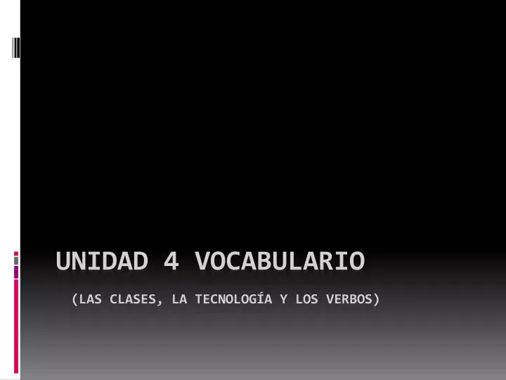 unidad 4 vocabulario las clases la tecnolog a y los verbos