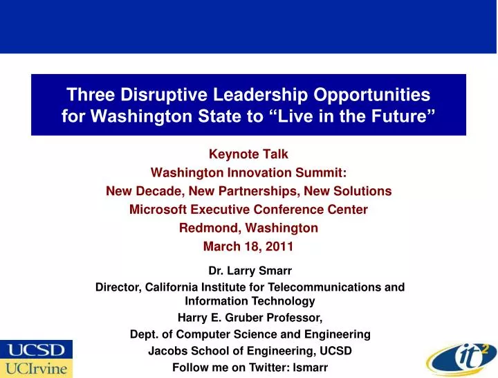 three disruptive leadership opportunities for washington state to live in the future