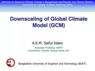 Downscaling of Global Climate Model (GCM)